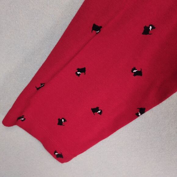 St John's Bay Women's XL Scottish Terrier Red Cotton Turtleneck Top Scottie Dog - Picture 5 of 6